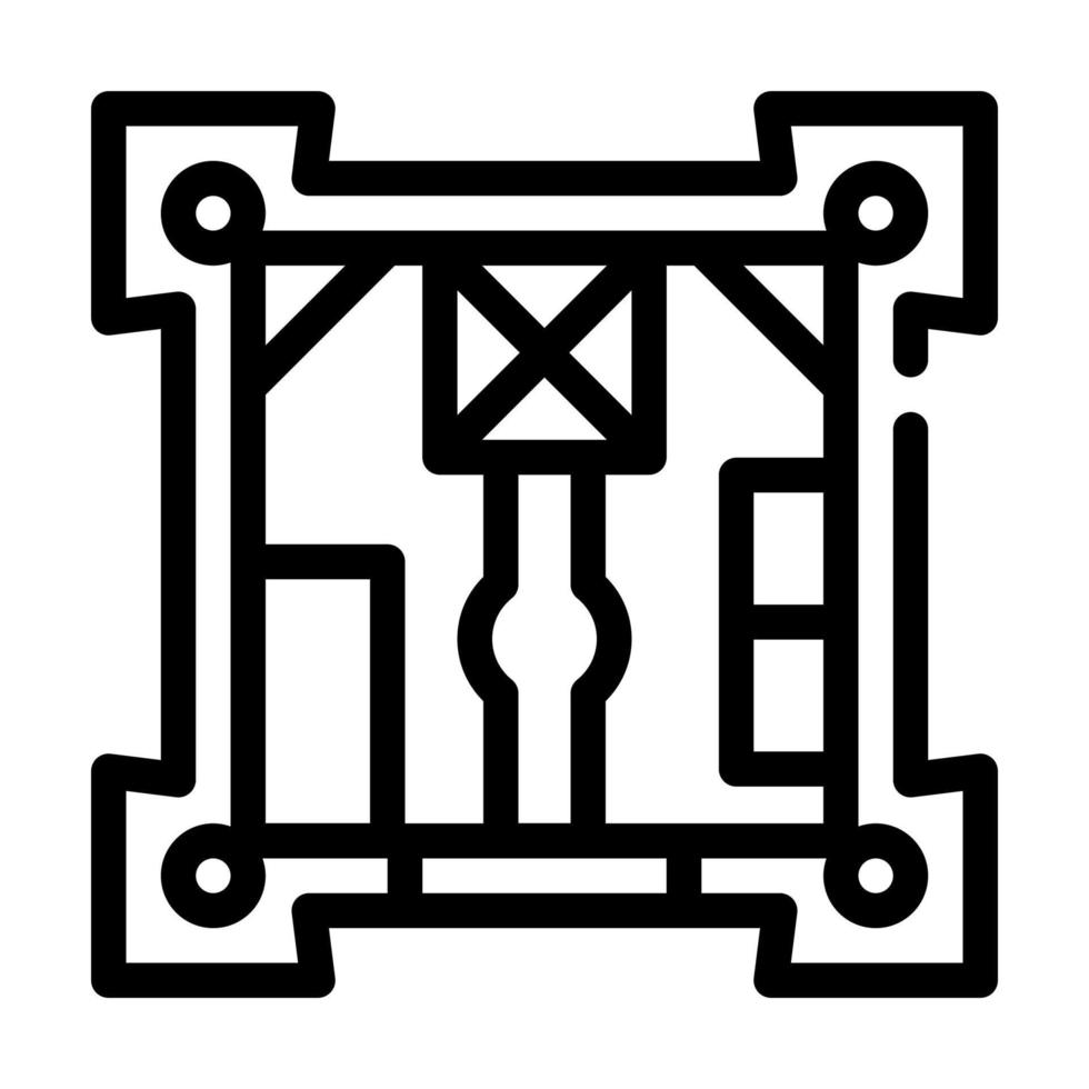 Schloss Plan Symbol Leitung Vektor Illustration schwarz