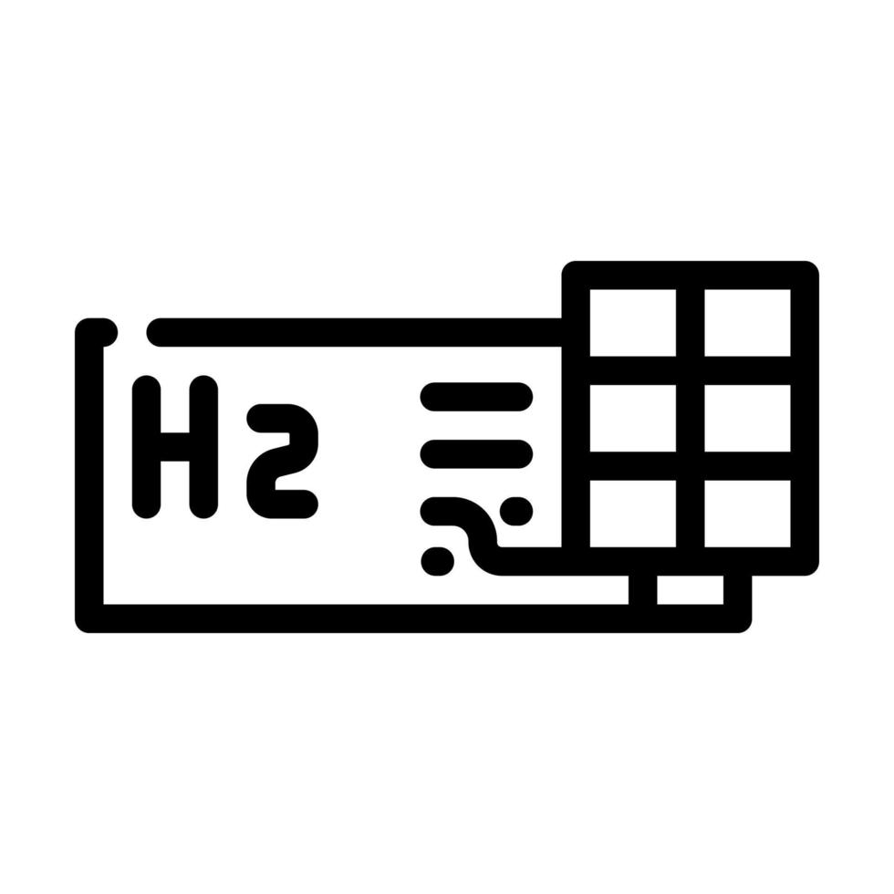 Produktion von Wasserstoff mit Sonnenkollektoren Symbol Leitung Vektor Illustration