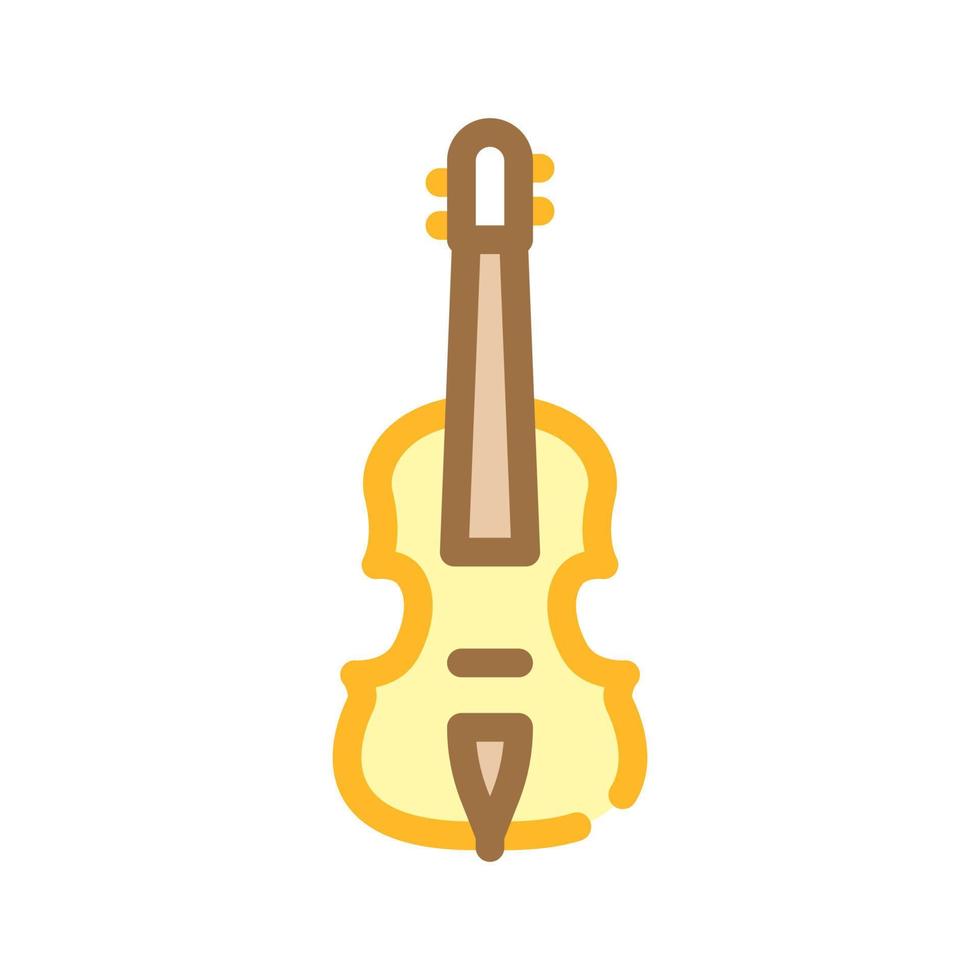 akustisk violin färg ikon vektor illustration