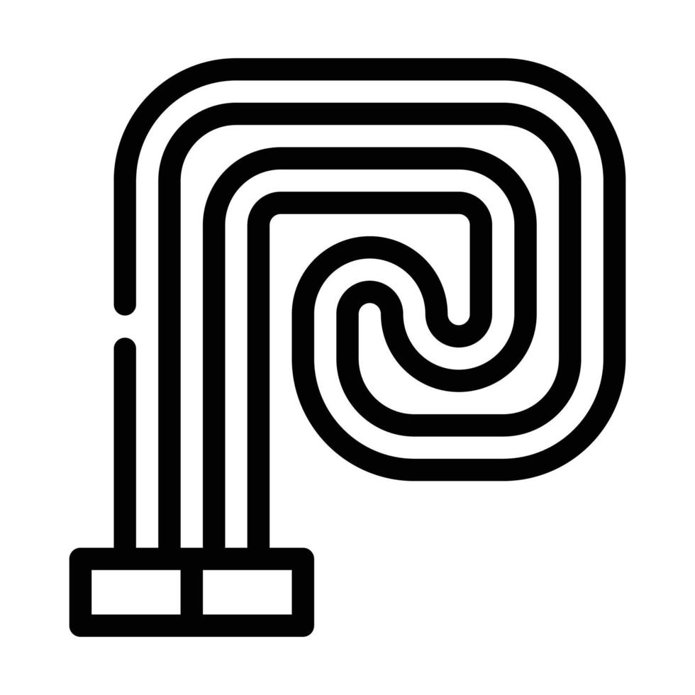 Fußbodenheizung Symbol Leitung schwarz Vektorgrafik vektor