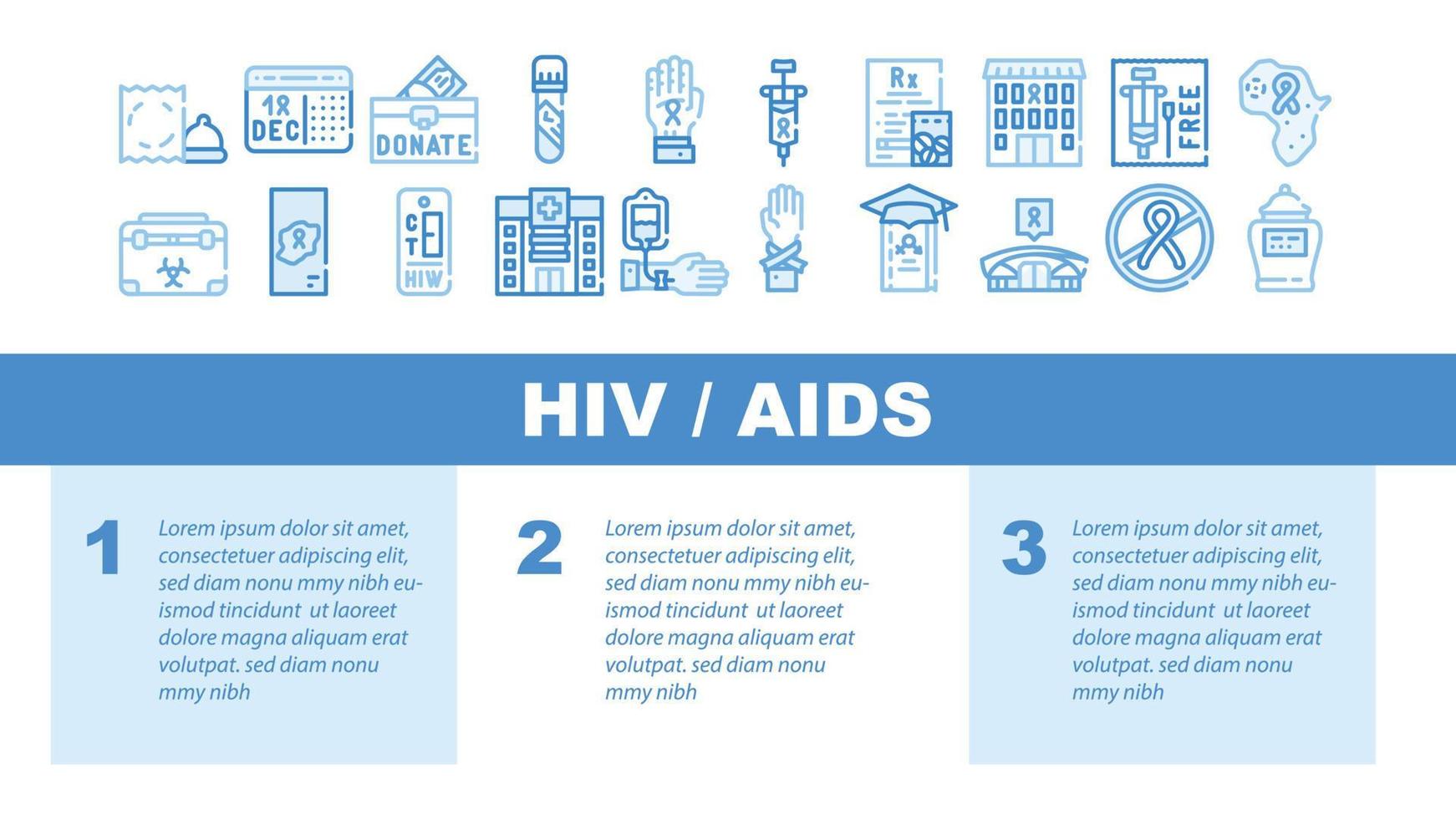 hiv och aids sjukdom landning header vektor