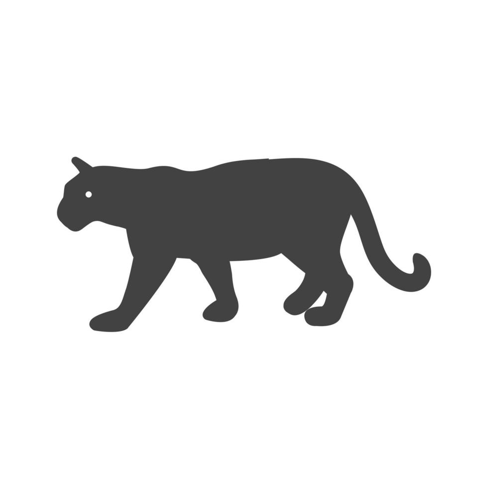 Tiger-Glyphe schwarzes Symbol vektor