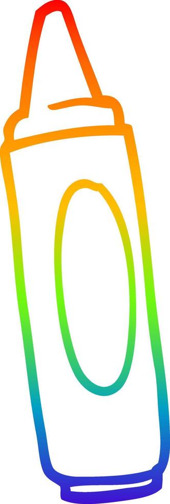 regnbågsgradient linjeteckning tecknad färgkrita vektor