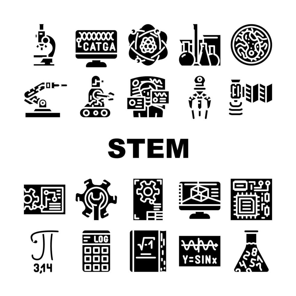 stammingenieur prozess- und wissenschaftsikonen stellten vektor ein