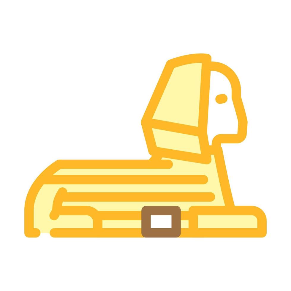 Sphinx Ägypten Denkmal Farbe Symbol Vektor Illustration