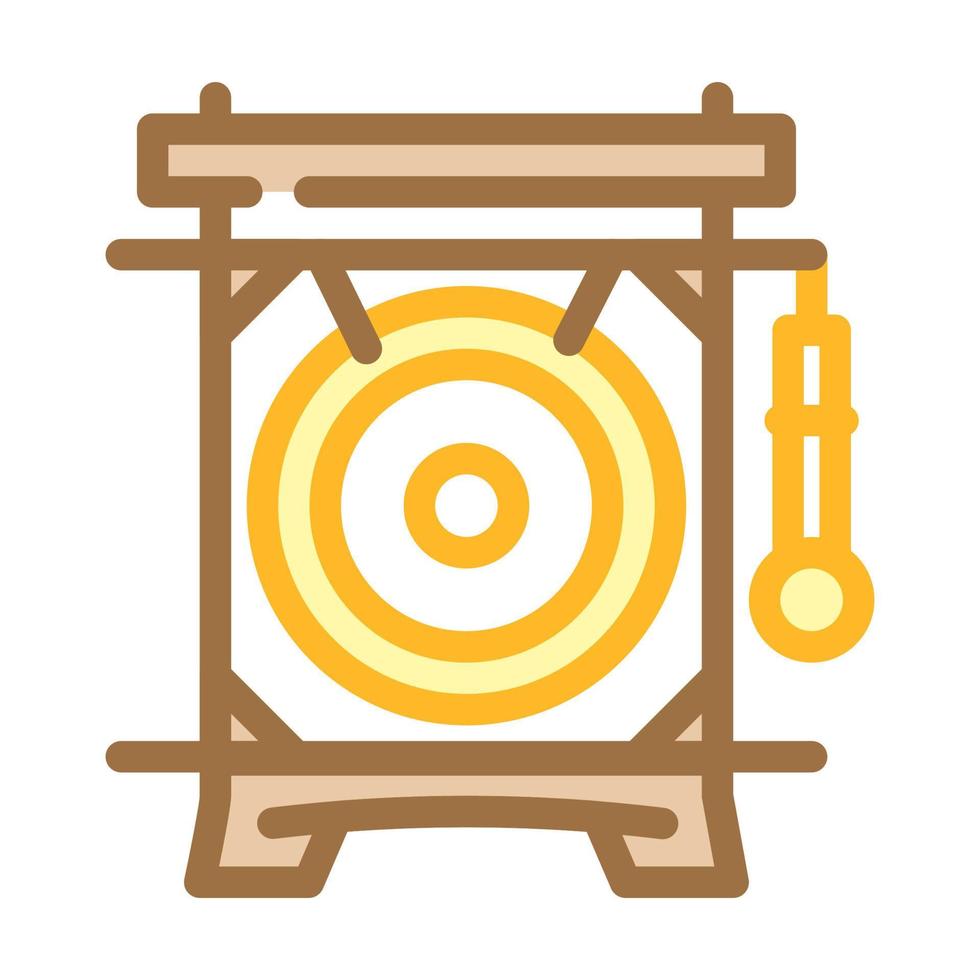 kinesisk gong färg ikon vektor illustration