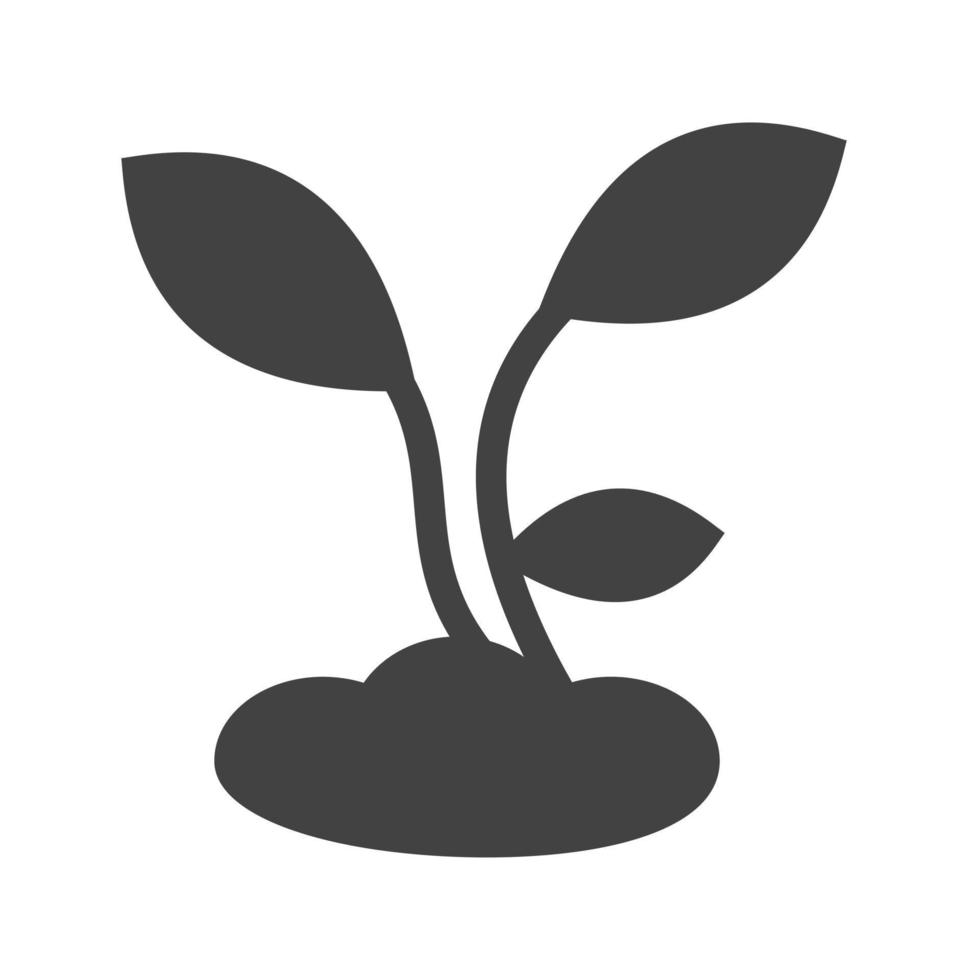 Pflanzen Glyphe schwarzes Symbol vektor