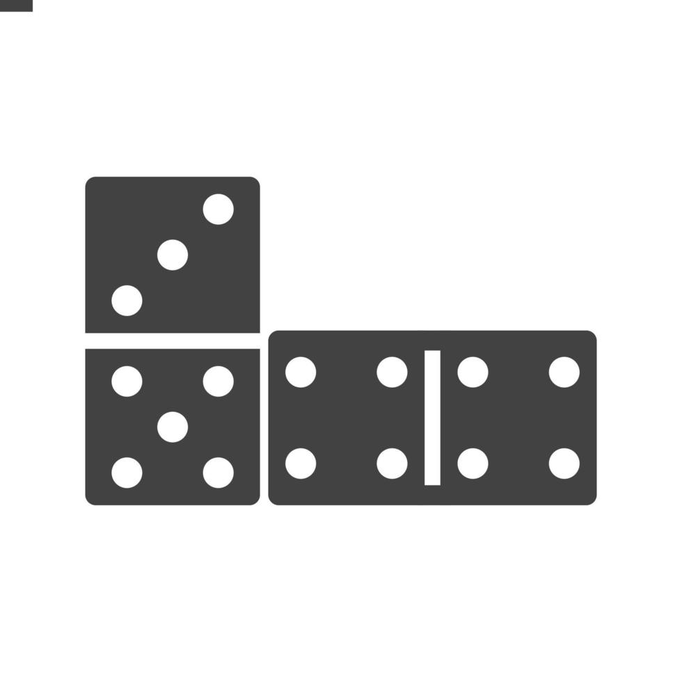 Domino-Spiel Glyphe schwarzes Symbol vektor