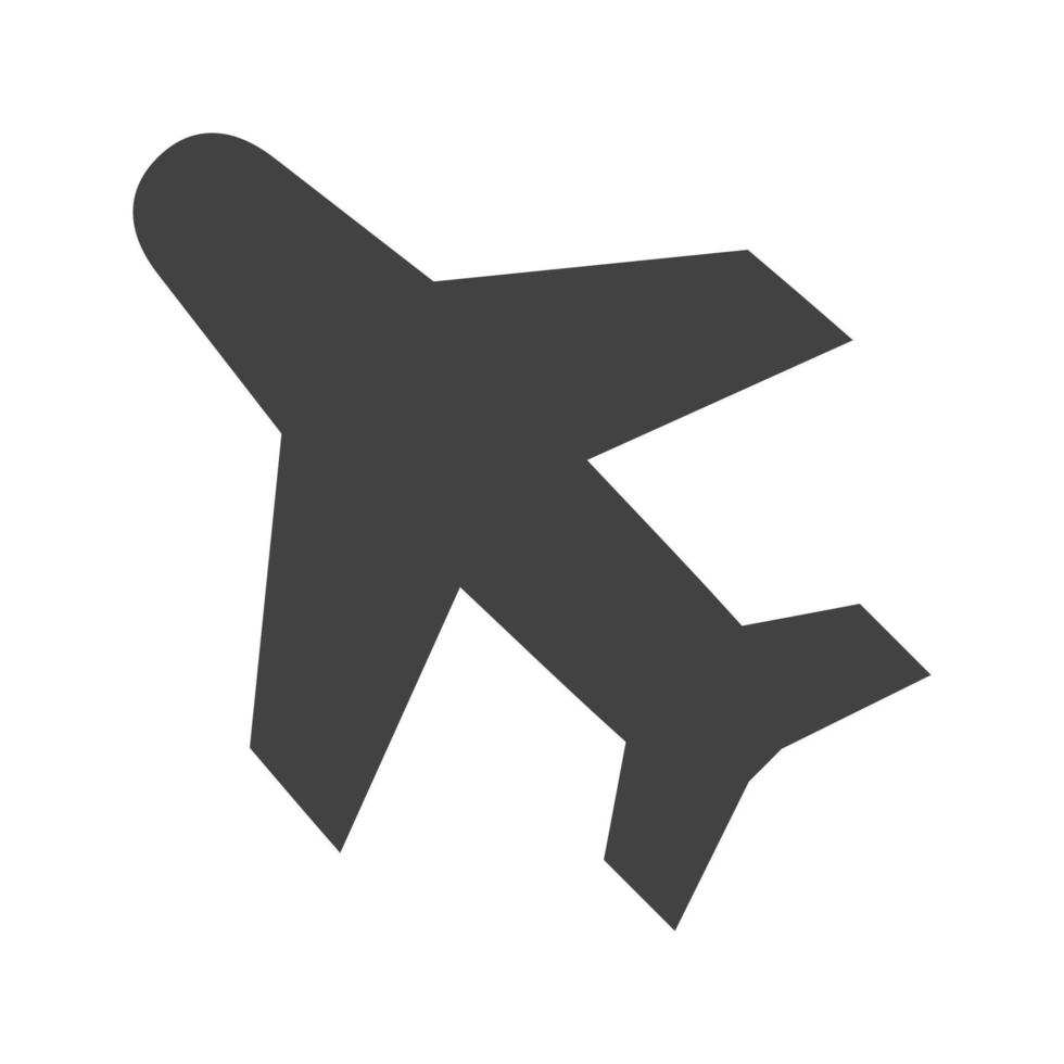 Flugzeug Glyphe schwarzes Symbol vektor