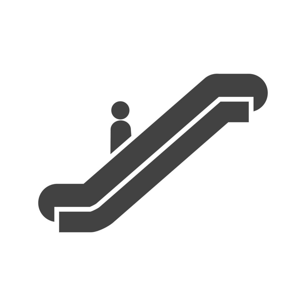 Rolltreppe Glyphe schwarzes Symbol vektor