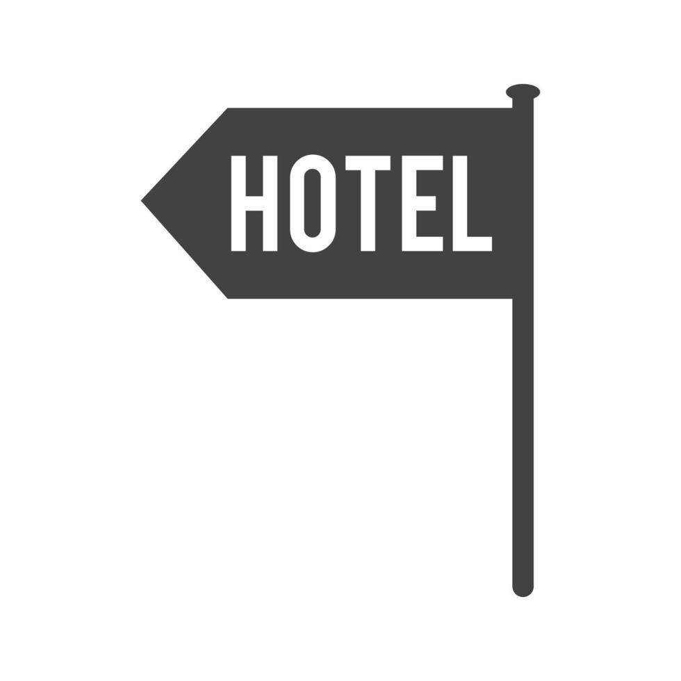 Hotelschild Glyphe schwarzes Symbol vektor