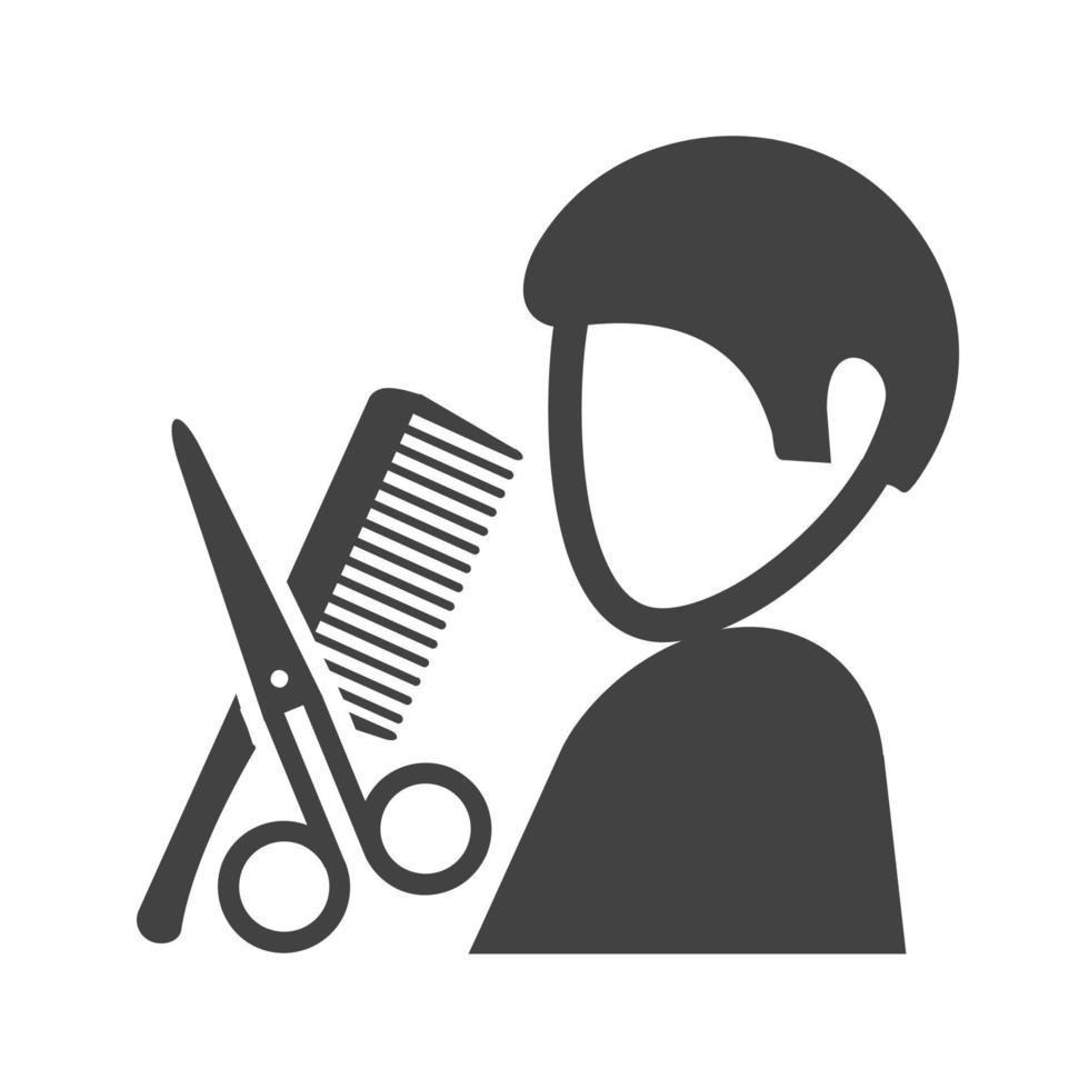 Friseur Glyphe schwarzes Symbol vektor