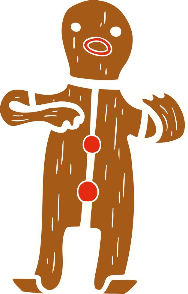 tecknad doodle av en pepparkaksgubbe vektor