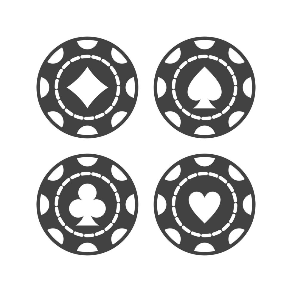 Casino-Chips Glyphe schwarzes Symbol vektor