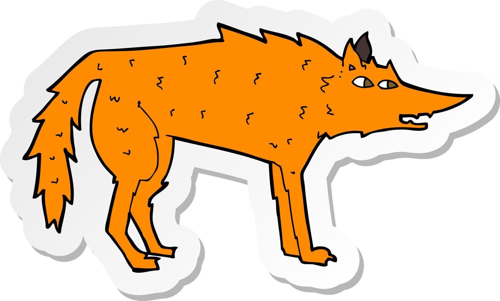 Aufkleber eines Cartoon-Fuchs vektor