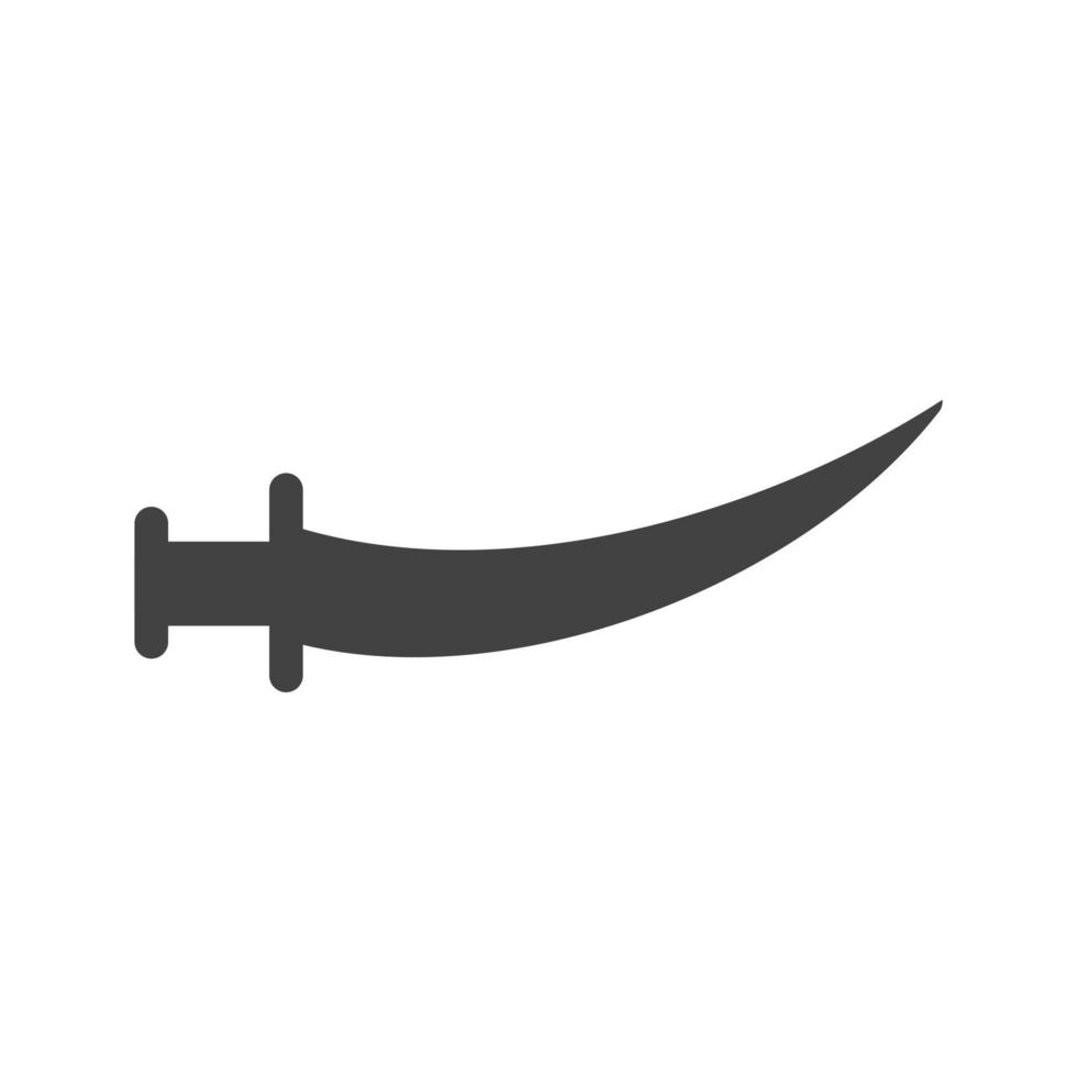 arabiska svärd glyf svart ikon vektor
