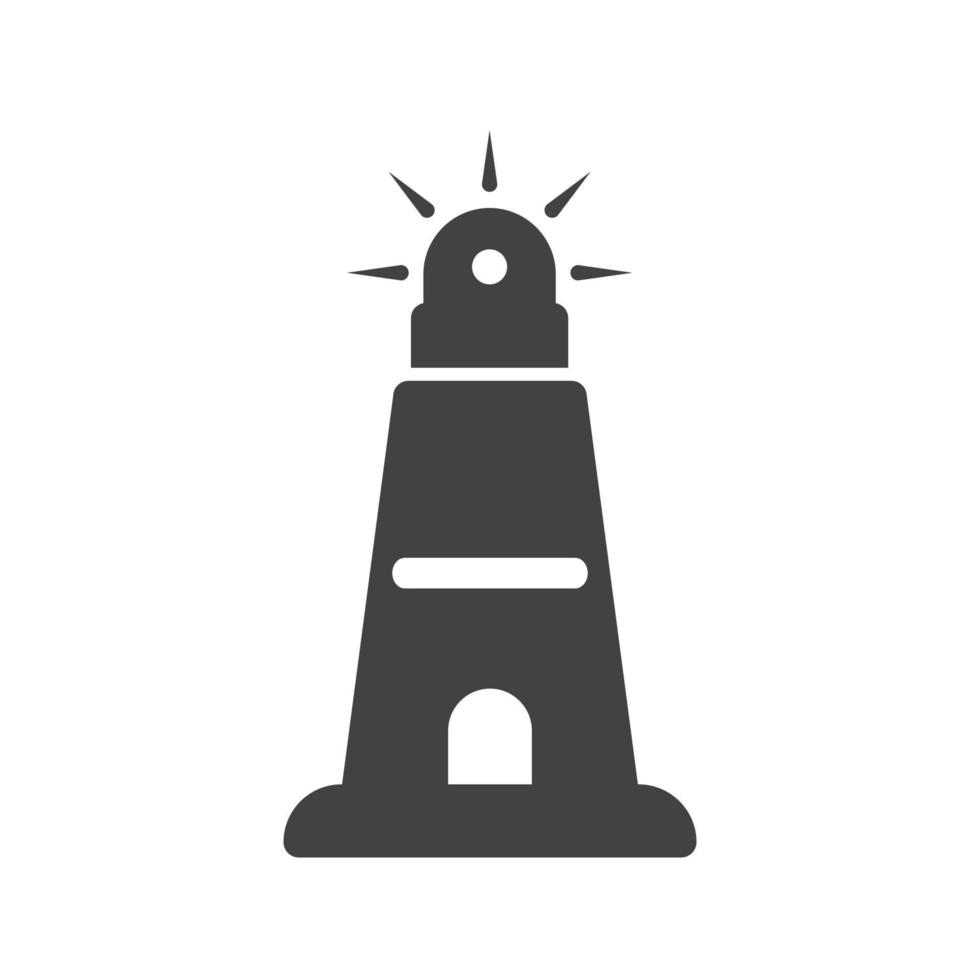 Leuchtturm Glyphe schwarzes Symbol vektor