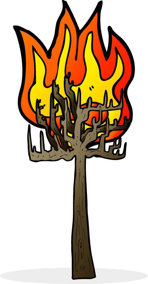 Cartoon-Baum in Brand vektor