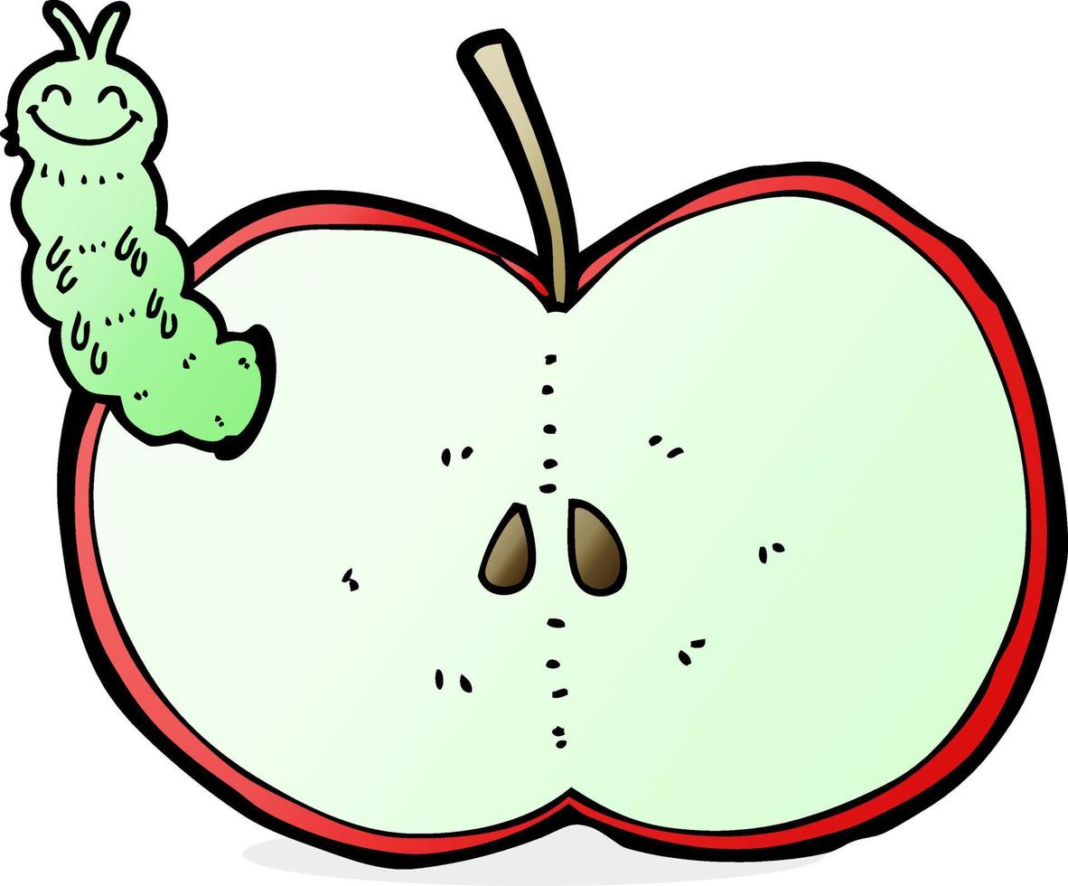 tecknad bugg äta äpple vektor