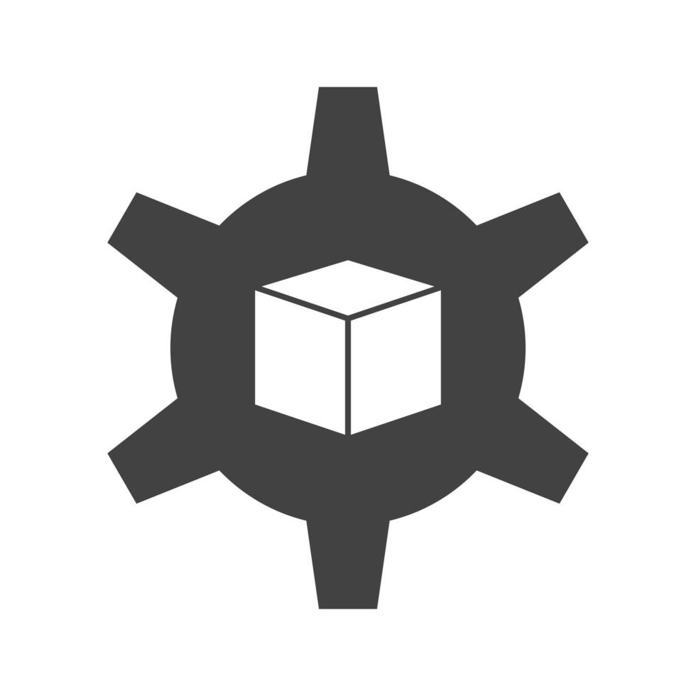 Glyphe schwarzes Symbol für automatisierte Lösungen vektor
