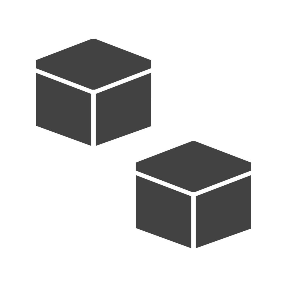 kubisk design glyf svart ikon vektor