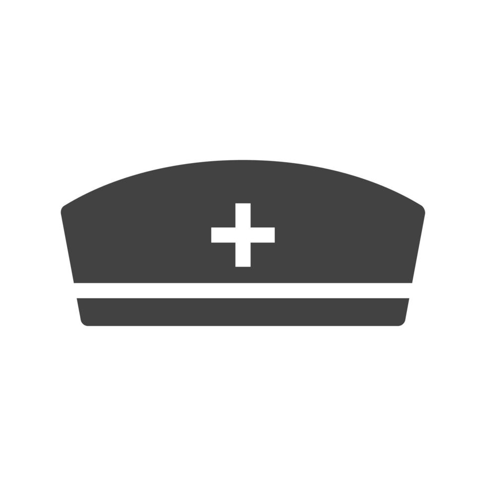 Glyphe schwarzes Symbol für die Krankenschwesterkappe vektor