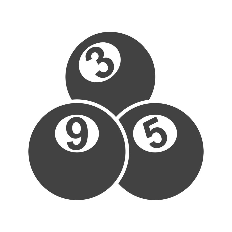 Snooker-Bälle Glyphe schwarzes Symbol vektor