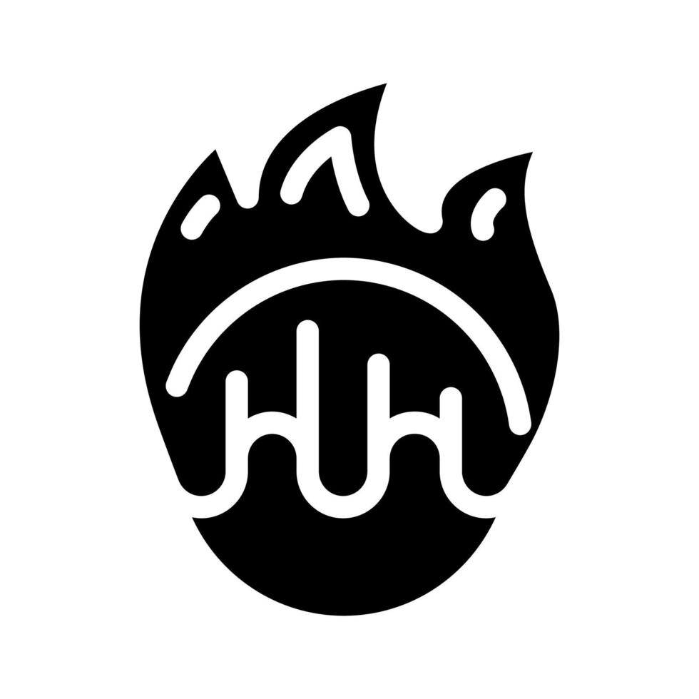 brennendes Projektil Glyph Symbol Vektor Illustration schwarz