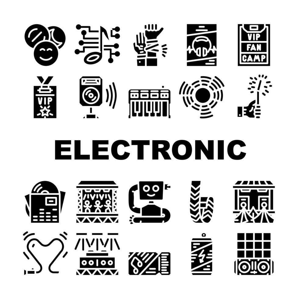 elektronisk dansmusik samling ikoner som vektor