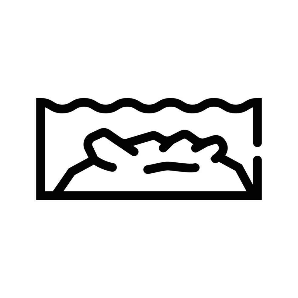 Unterwasser-Rifflinie Symbol-Vektor-Illustration isoliert vektor