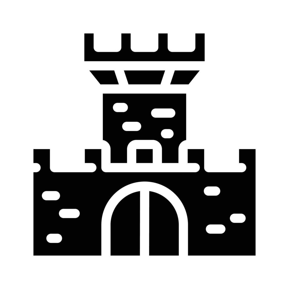 medeltida slott glyph ikonen vektor svart illustration