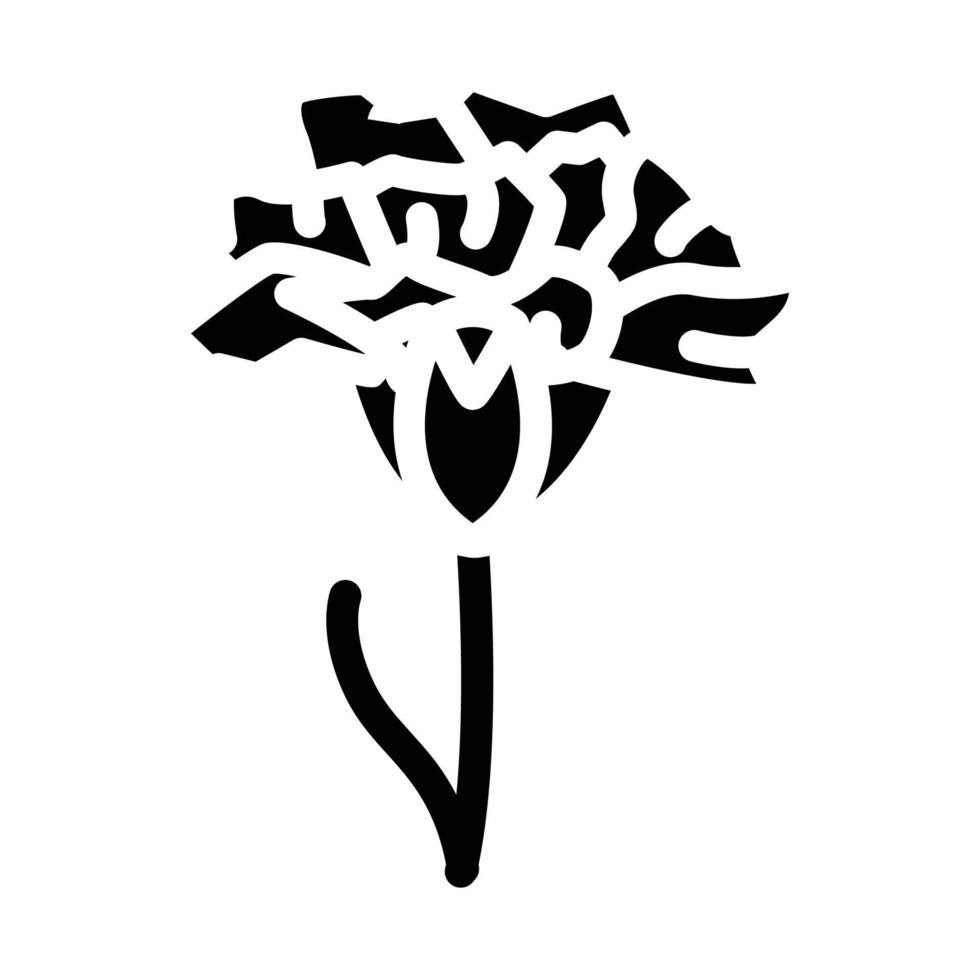 Nelke Blume Glyphe Symbol Vektor Illustration