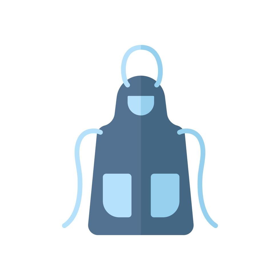 Schöne blaue Küchenschürze mit zwei Taschen. Schürze für die Arbeit in der Küche. Kochkleid für Hausfrau oder Restaurantkoch vektor