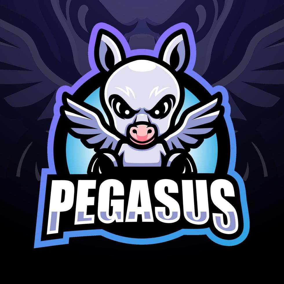 pegasus maskot esport logotypdesign vektor