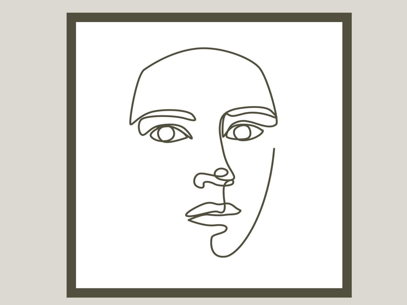 Frau steht vor einer Strichzeichnung. fortlaufende Strichzeichnung Vektorlinie Abbildung. minimalistisches Schwarz-Weiß-Zeichnungskunstwerk vektor