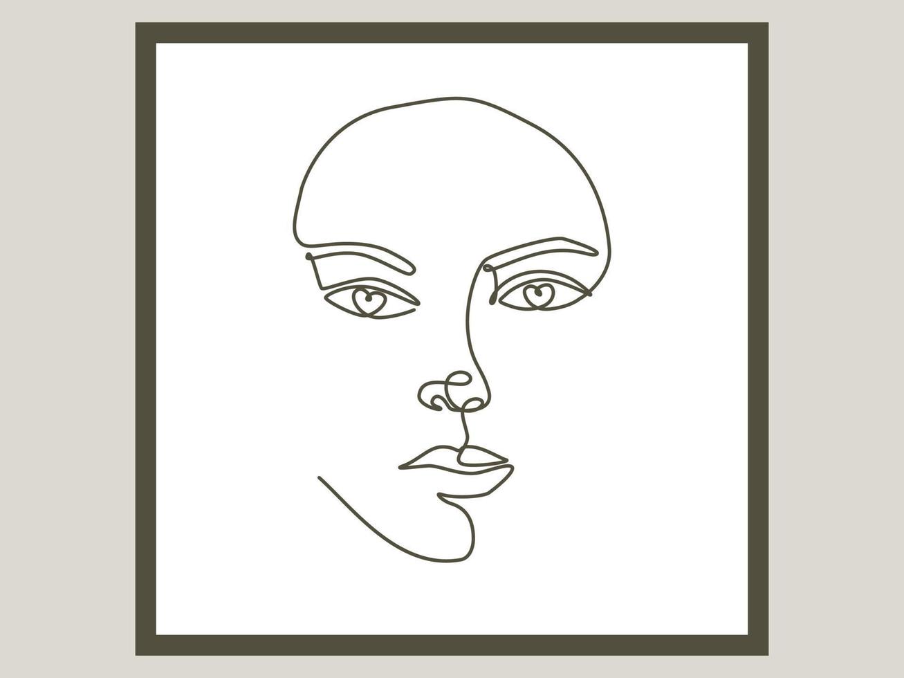 Frau steht vor einer Strichzeichnung. fortlaufende Strichzeichnung Vektorlinie Abbildung. minimalistische schwarz-weiße zeichnungsgrafik vektor