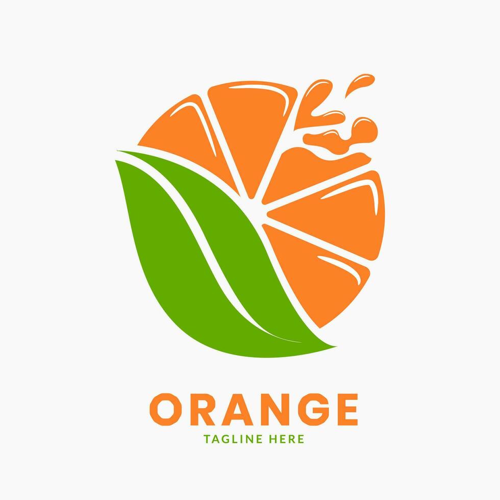 logotyp för apelsinfrukt eller logotyp för apelsinjuice. färsk frukt ikon element mall vektor