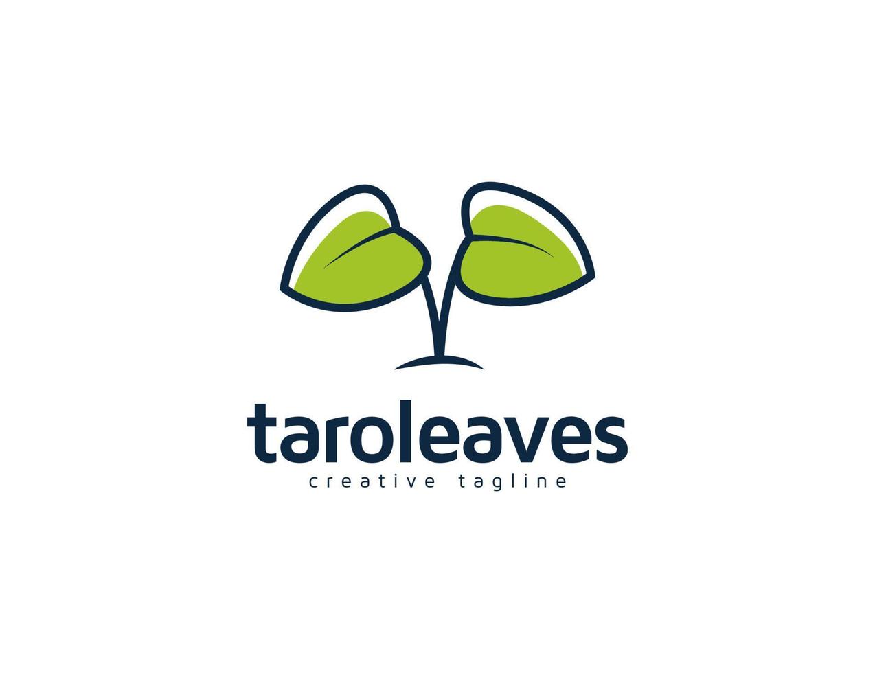 grüne Taro-Blätter-Logo-Illustration vektor