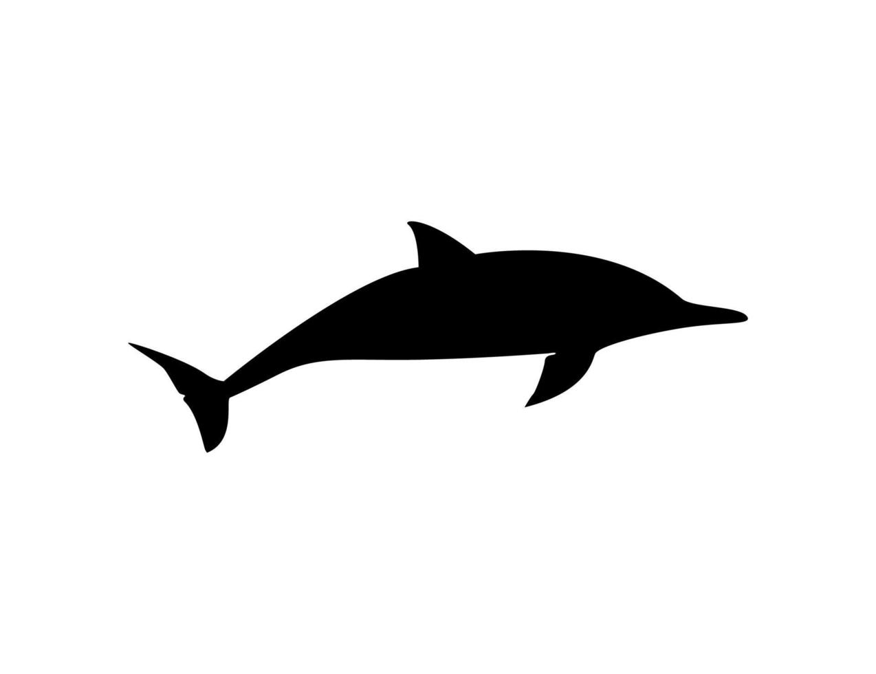 Silhouette eines Delphins auf weißem Hintergrund. Unterwasser-Meerestier-Clipart-Vektor-Design-Illustration. vektor