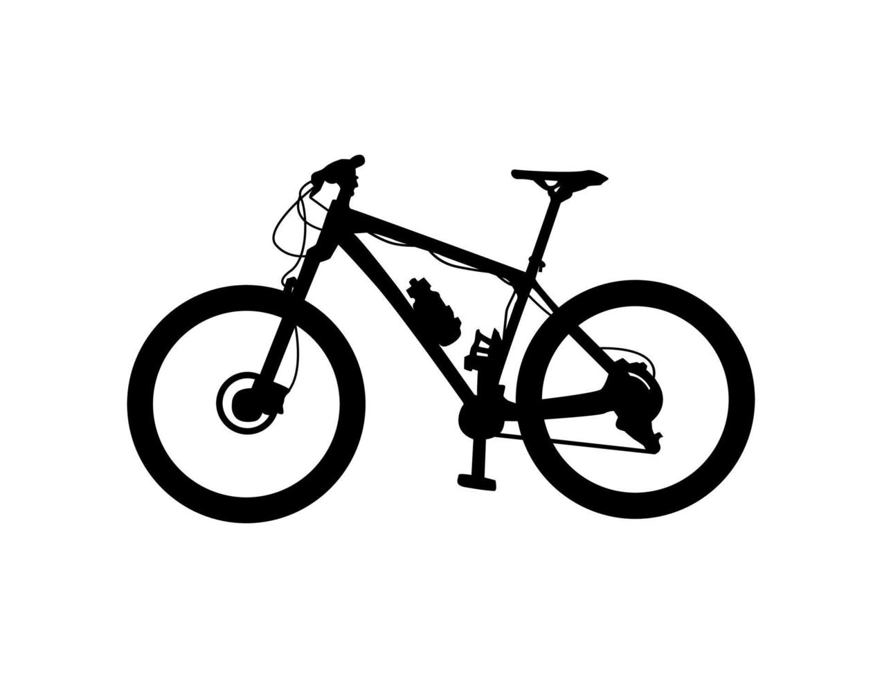 siluett av mountainbike vektor clipart illustration
