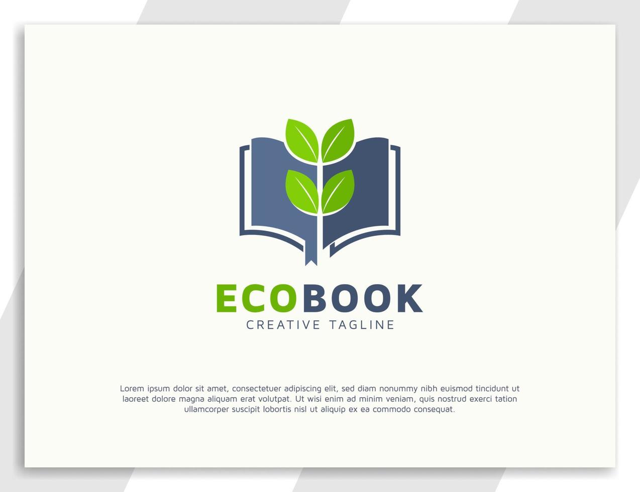 Buch- und Blätter-Logo-Konzeption vektor