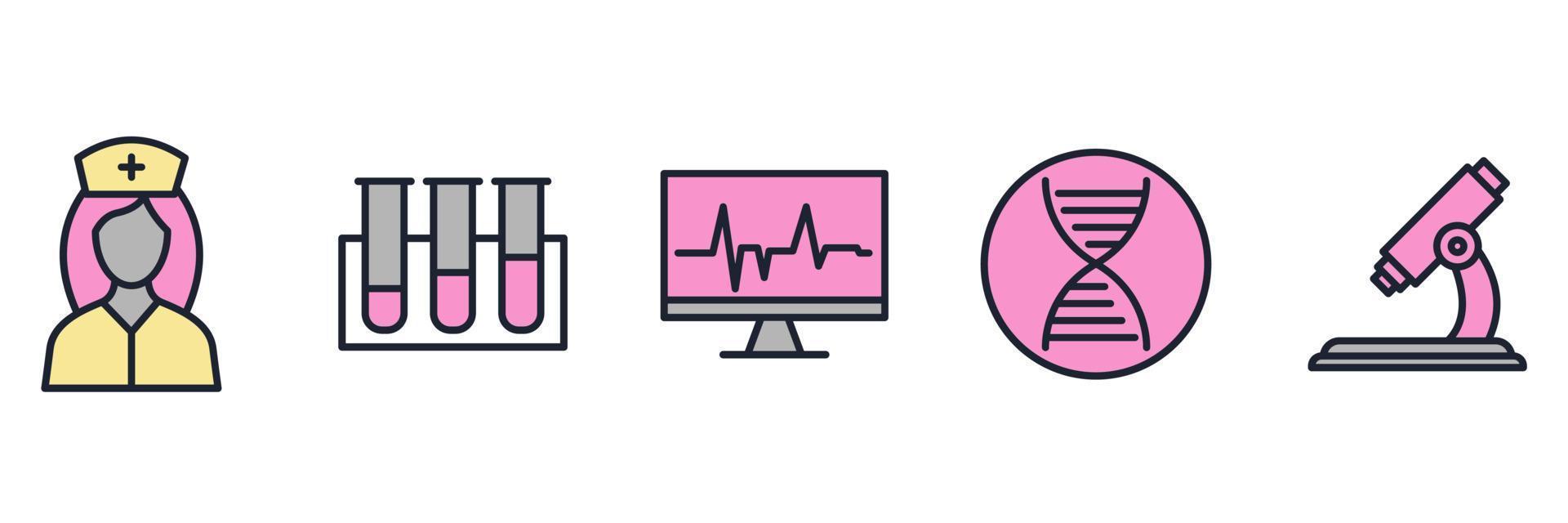 Medizin- und Gesundheitselemente setzen Symbolsymbolvorlage für Grafik- und Webdesign-Sammlung Logo-Vektorillustration vektor