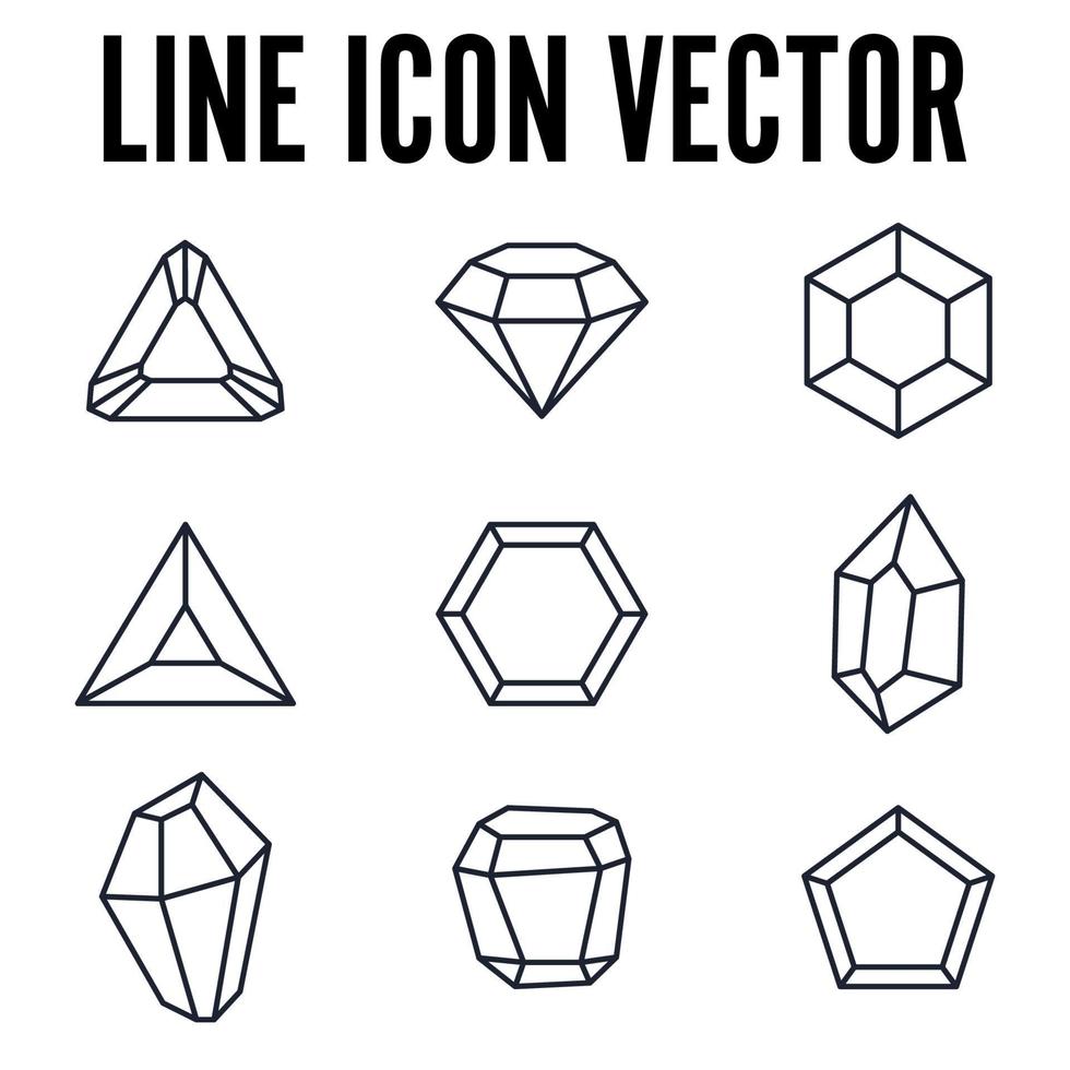 edelsteine juwelen und diamanten setzen symbol symbol vorlage für grafik- und webdesign sammlung logo vektorillustration vektor