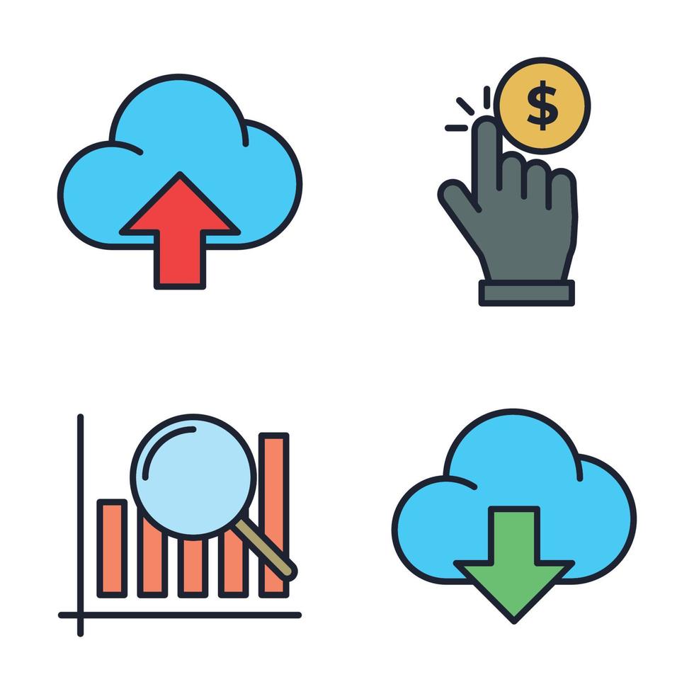 Suchmaschinenoptimierung. seo set symbol symbol vorlage für grafik- und webdesign sammlung logo vektorillustration vektor