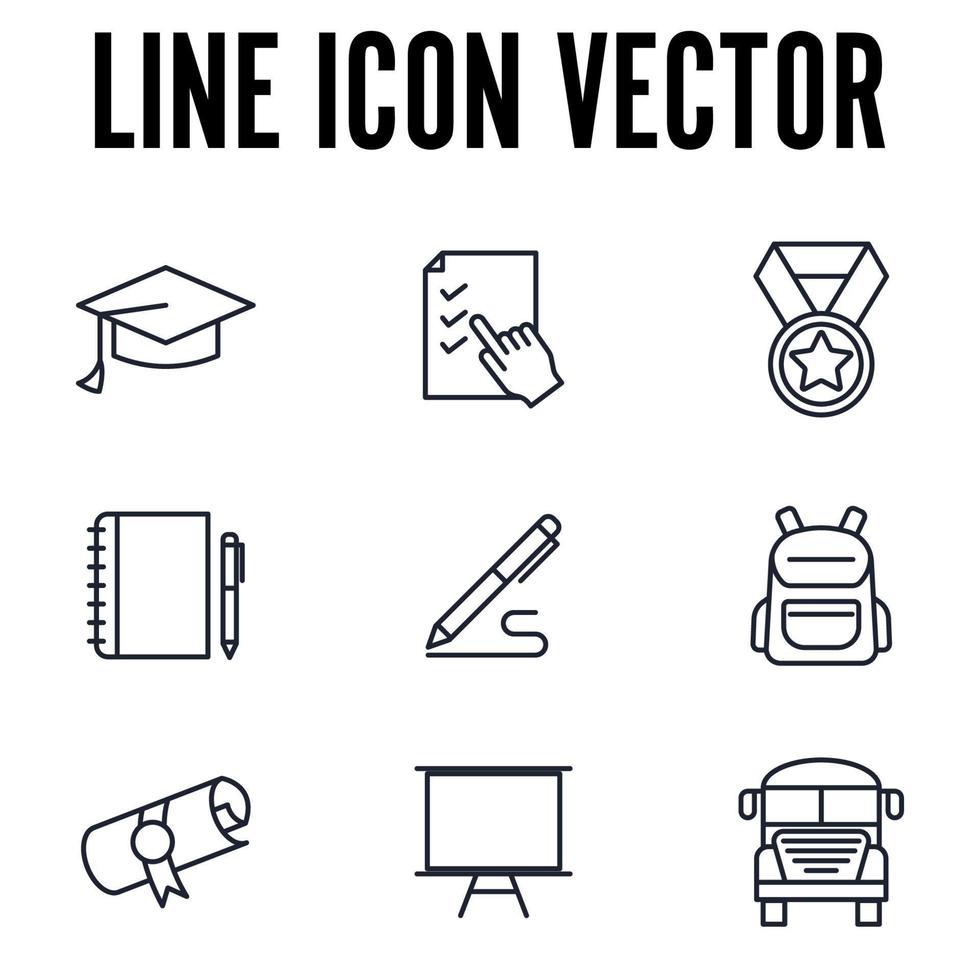 akademisch. schule und bildung setzen symbol symbol vorlage für grafik- und webdesign sammlung logo vektorillustration vektor