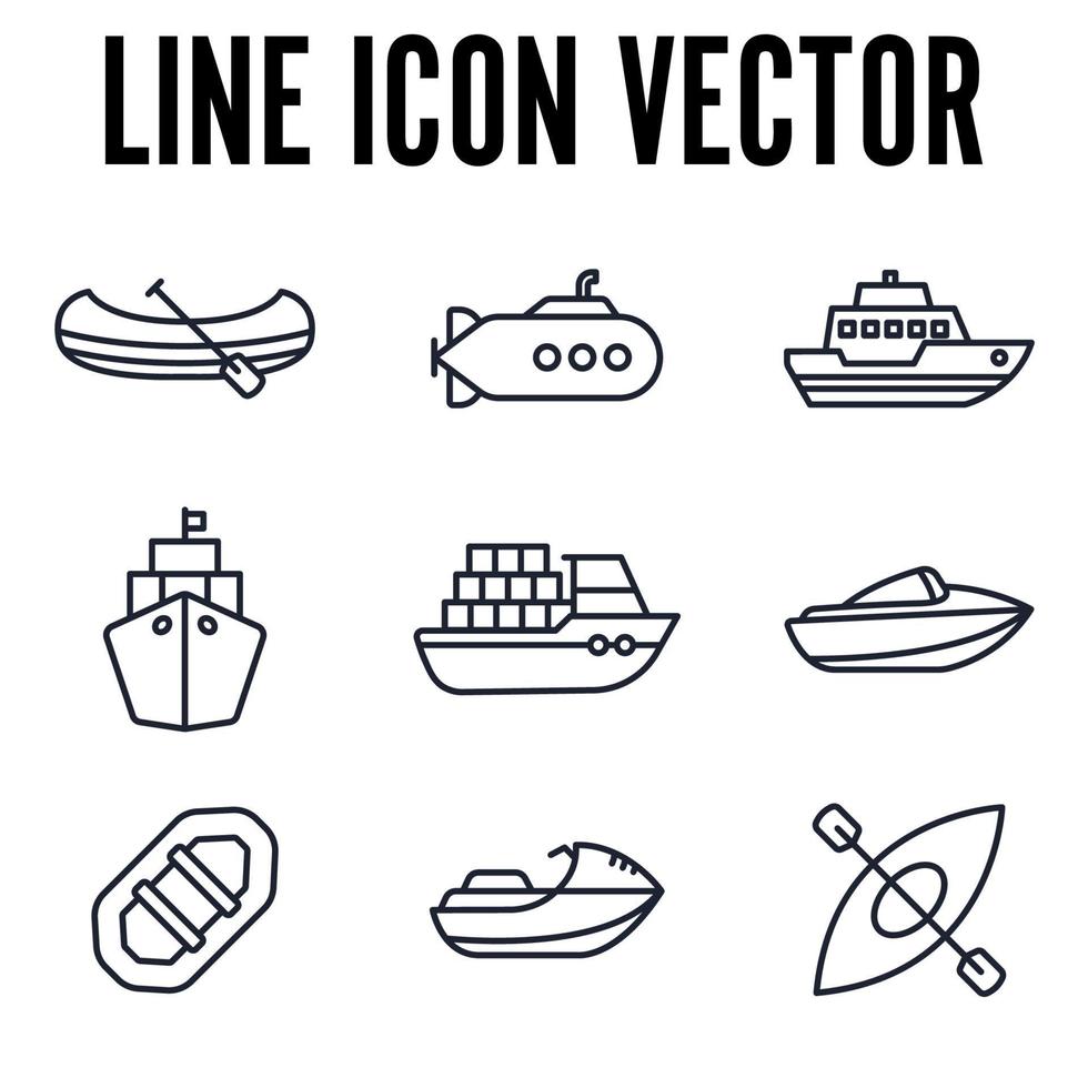 vatten transport set ikon symbol mall för grafisk och webbdesign samling logotyp vektorillustration vektor