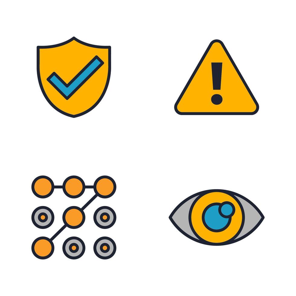 skydd och säkerhetselement som ikon symbol mall för grafisk och webbdesign samling logotyp vektorillustration vektor