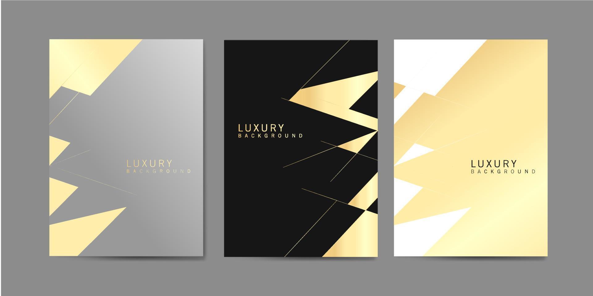 Luxusabdeckungen mit minimalem Design. schwarze und goldene Hintergründe für Ihr Design. Anwendbar für Banner, Plakate, Plakate, Flyer usw. eps10-Vektor vektor