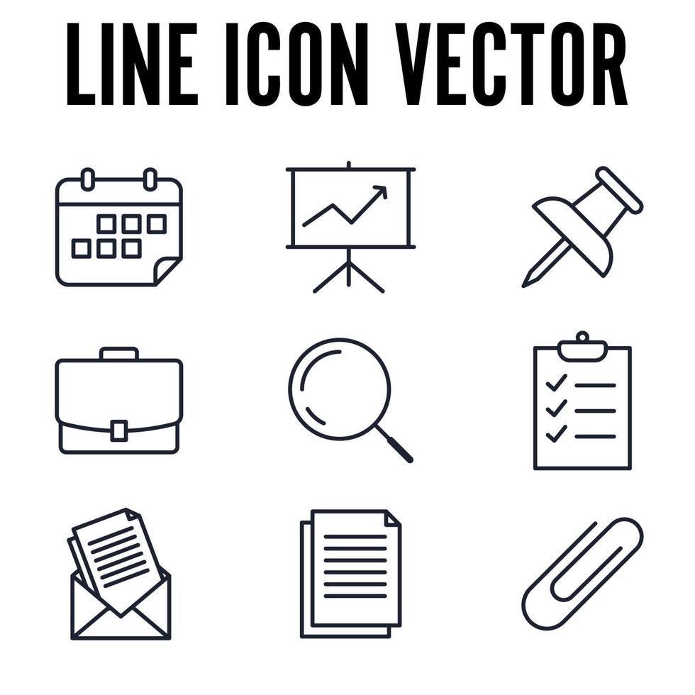 kontorspapper element som ikon symbol mall för grafisk och webbdesign samling logotyp vektorillustration vektor