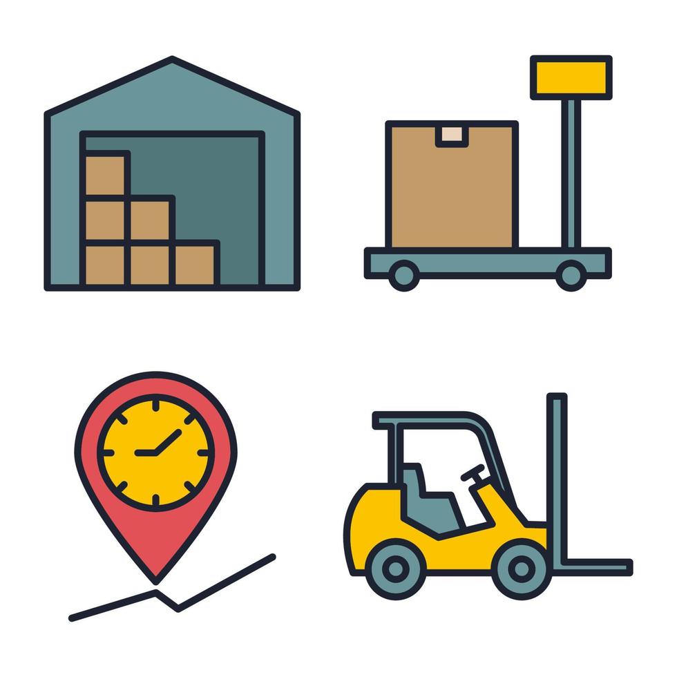 Logistik-Set-Symbol-Symbolvorlage für Grafik- und Webdesign-Sammlung Logo-Vektor-Illustration vektor